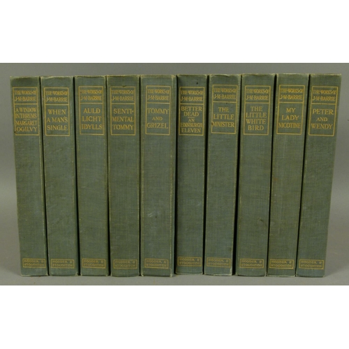 66 - BARRIE (James Matthew, Sir) WORKS OF, 10 vol., Kirriemuir Edition, one of 1000, half-titles, publish... 