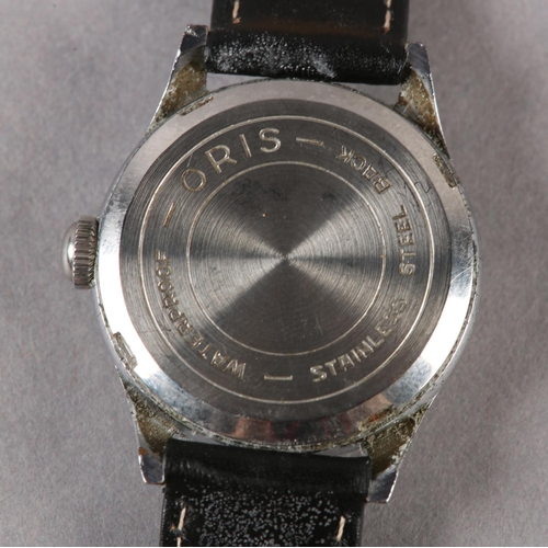 248 - AN ORIS MANUAL WRISTWATCH, C1960, IN CHROMED CASE WITH STAINLESS STEEL SCREW BACK, 15 jewelled lever... 