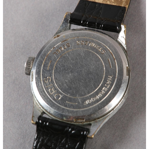 249 - AN ORIS MANUAL WRISTWATCH, C1960, IN CHROMED CASE WITH STAINLESS STEEL SCREW BACK, jewelled level mo... 