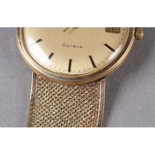 245 - AN OMEGA GENTLEMAN'S GENÈVE MANUAL DATE WRISTWATCH, c1971, in 9ct gold case, jewelled lever date mov... 