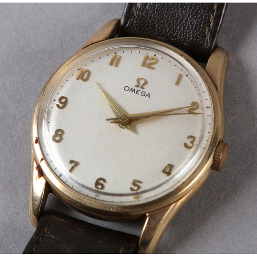 246 - AN OMEGA GENTLEMAN'S MANUAL WRISTWATCH, c1963, in 9ct gold case no 1315405 288588, 17 jewelled lever... 