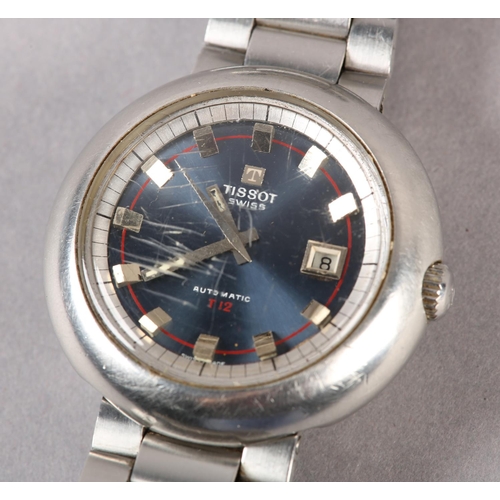 285 - A TISSOT GENTLEMAN'S T12 AUTOMATIC DATE WRISTWATCH, c1975, in stainless steel balloon case, jewelled... 