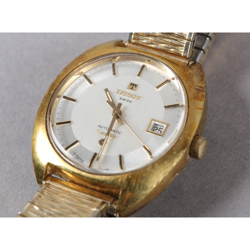 286 - A TISSOT GENTLEMAN'S SEASTAR AUTOMATIC DATE WRISTWATCH c1970 in rolled gold cushion case with stainl... 