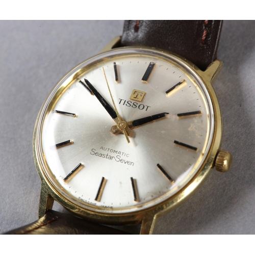 281 - A TISSOT GENTLEMAN'S SEASTAR SEVEN AUTOMATIC DATE WRISTWATCH, c1975, in rolled gold case, jewelled l... 