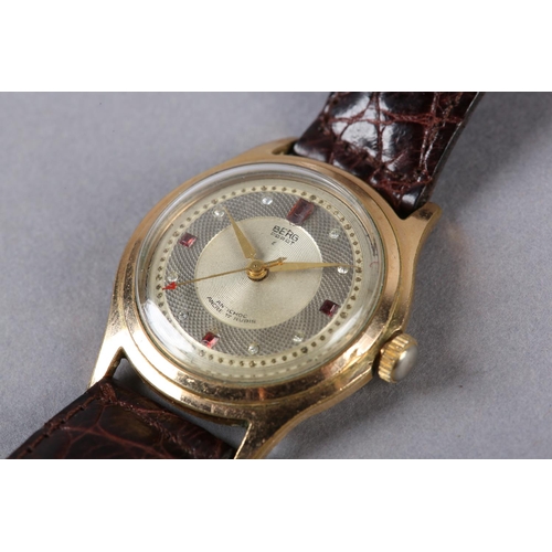 282 - A BERG PARAT GENTLEMAN'S MANUAL WRISTWATCH c1950 in rolled gold case with stainless steel screw back... 