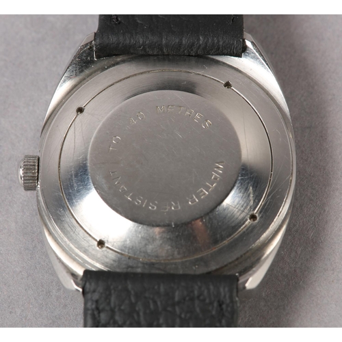 275 - A ROTARY GENTLEMAN'S AUTOMATIC DATE WRISTWATCH, c1970, in a satin finished stainless steel tonneau c... 