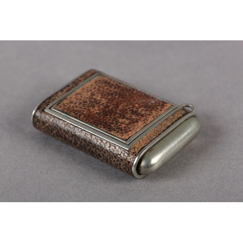 257 - A VERTEX PURSE WATCH, c1935, in a rectangular steel and leather case no 310 3106412, Swiss jewelled ... 