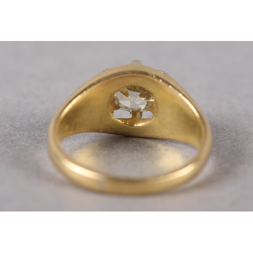 203 - AN EDWARD VII SINGLE STONE DIAMOND RING in 18ct gold, the Old European cut stone claw set in a gentl... 