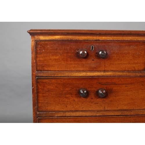 374 - AN EARLY 19TH CENTURY MAHOGANY CHEST of two short and three long, graduated drawers each with later ... 