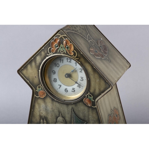 38 - A VICTORY V GUMS & LOZENGES NOVELTY TIN formed as an Art Nouveau mantel clock, the front showing St ... 