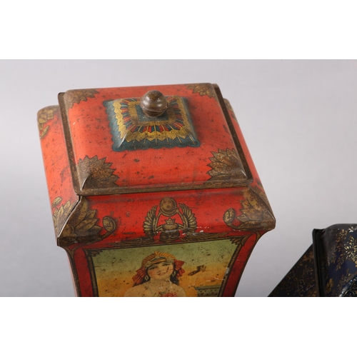 39 - A DON CONFECTIONARY CO LTD TIN modelled as an urn on swept base, the body in red with Egyptian motif... 