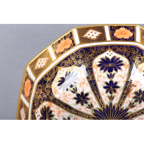 96 - A ROYAL CROWN DERBY IMARI DISH of octagonal outline, date cypher for 1928, 18.5cm diameter x 8cm hig... 