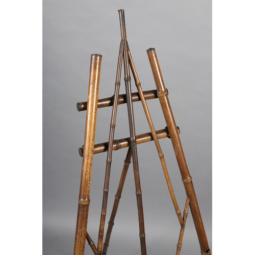 417 - AN AESTHETIC MOVEMENT BAMBOO SALON EASEL, (no pegs) 134cm high