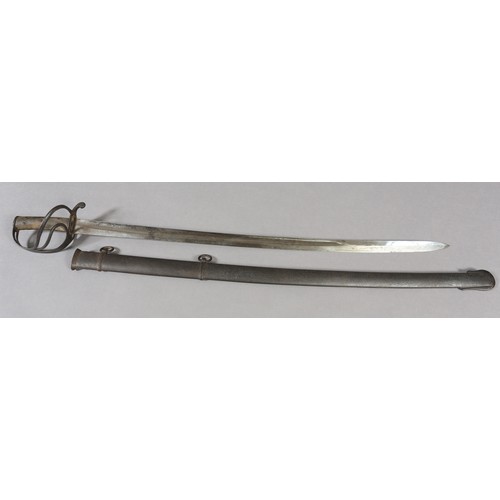 9 - A CAVALRY TROOPER'S SABRE 1853 PATTERN 35.5'',  flat backed, backed  with single fuller, double edge... 