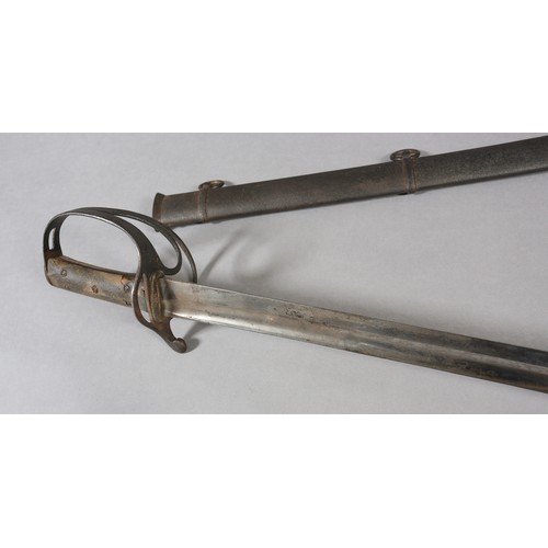 9 - A CAVALRY TROOPER'S SABRE 1853 PATTERN 35.5'',  flat backed, backed  with single fuller, double edge... 