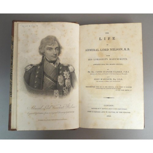 58 - CLARKE, JAMES S - The Life of Admiral Lord Nelson, half calf over patterned boards, 1810, 1 vol