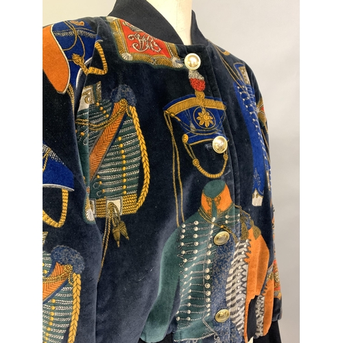A 1980's Escada by Margaretha Ley patterned velvet bomber jacket