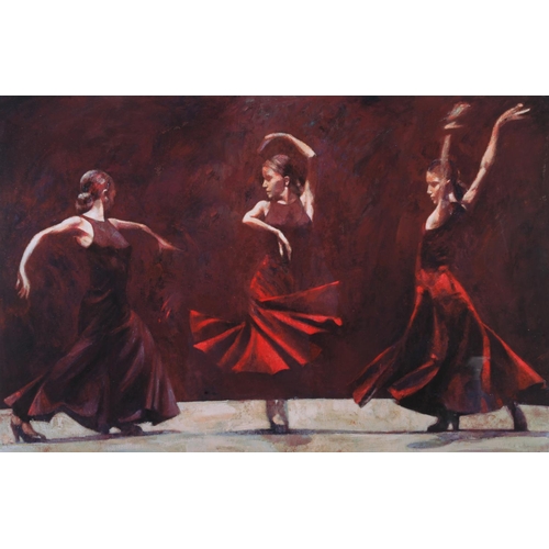 79 - ARR FLETCHER SIBTHORP (b.1967), 'Tres Bailadoras En Roja', colour print, limited edition no. 218/295... 