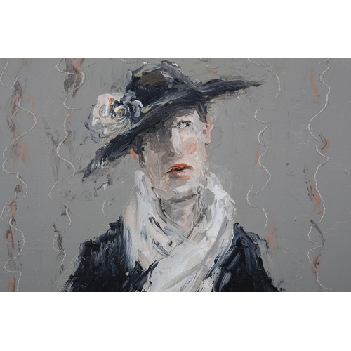 42 - ARR Thomas Bossard (French b.1971), portrait of an actress in costume, three-quarter length, oil on ... 