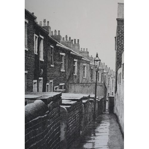 12 - ARR By and after Stuart Walton (1933-2017), Bradford street scenes with terraced houses and backyard... 