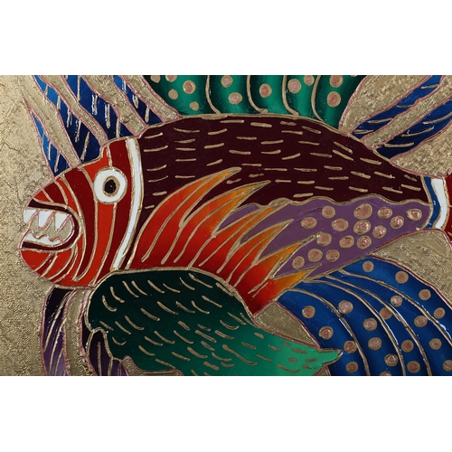 26 - Yuri Gorbachev (Russian b.1948), Tropical Fish, oil on canvas, signed to lower middle, signed and ti... 