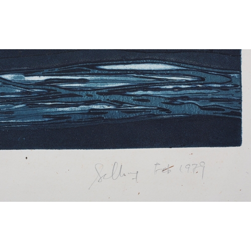 106 - Seok Tin Chng (Singapore) d.2009, Melody of Yorkshire Moors, deep blue etching, a/p, signed, titled ... 