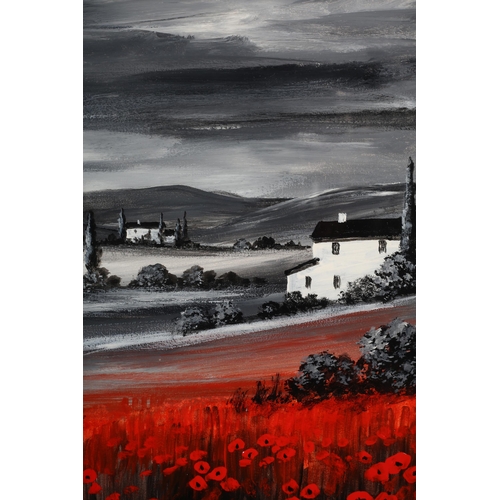 81 - ARR Digby Page (b.1945), Shadows Over Red and Fields of Gold, a pair, acrylic on board, signed, titl... 