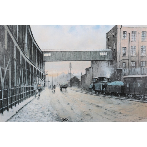 14 - ARR Tom Brown (1933-2017), Trafford Park Road, Manchester, colour print, limited number 17/200, sign... 