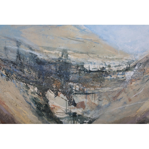 39 - ARR Katherine Holmes (b.1962), Dales Valley landscape, mixed media, signed to lower left, 37.5cm x 5... 