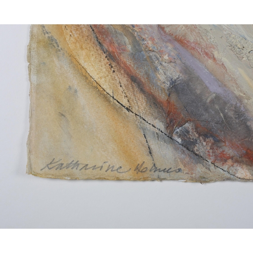 39 - ARR Katherine Holmes (b.1962), Dales Valley landscape, mixed media, signed to lower left, 37.5cm x 5... 