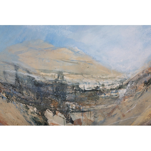 39 - ARR Katherine Holmes (b.1962), Dales Valley landscape, mixed media, signed to lower left, 37.5cm x 5... 