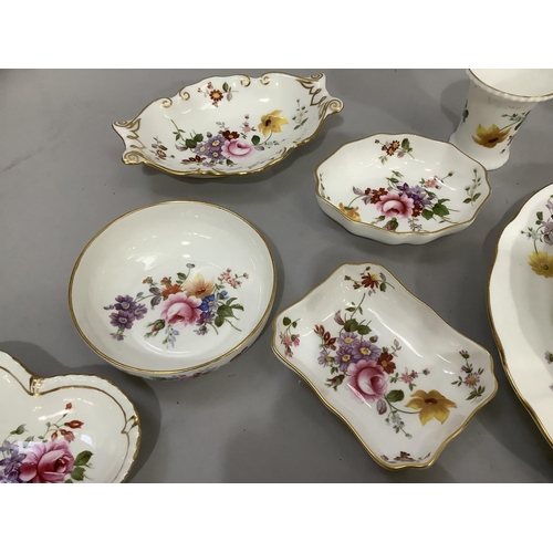 176 - Royal Crown Derby Derby Posies pattern china comprising cake plate, two smaller plates, pin dishes, ... 