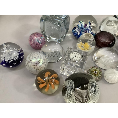 138 - Collection of glass paperweights including approximately eight Caithness and Selkirk signed examples... 