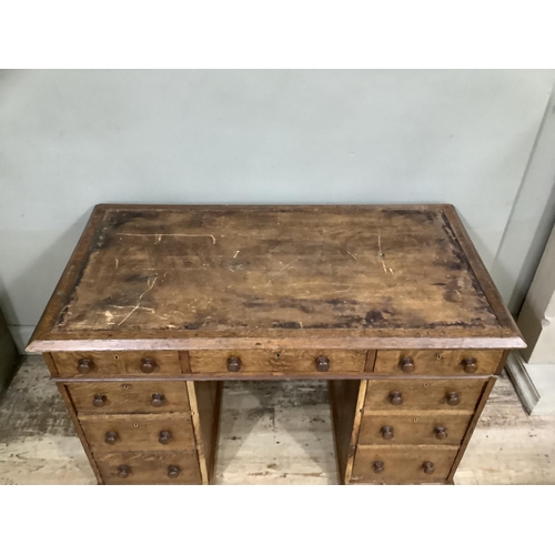 67 - Oak twin pedestal desk