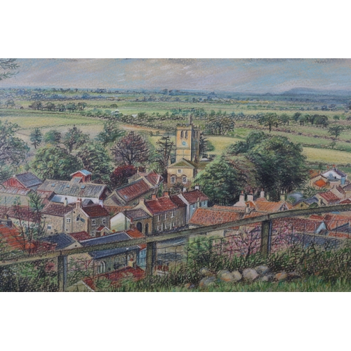 67 - ARR Shirley Stoppford Taylor (1935-2017), Vale of York and Village, pastel, signed and dated July 19... 