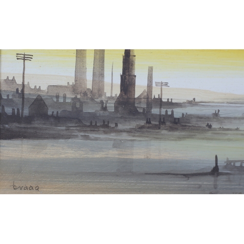 18 - ARR Brian Shields 'Braaq' (1951-1997), Tuesday Toil, industrial water way under evening skies, oil, ... 