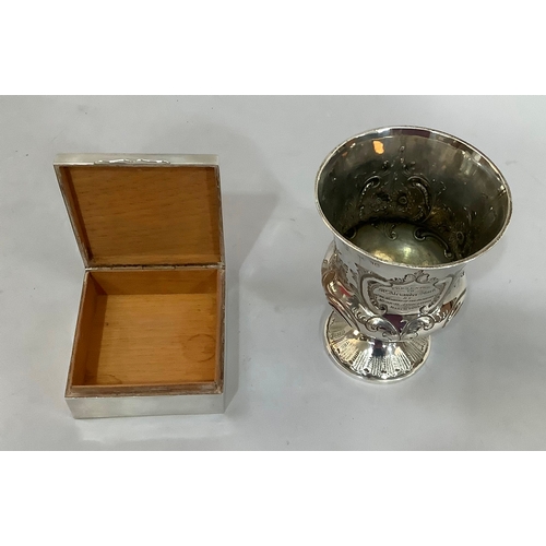 291 - A Victorian silver goblet, London 1855 for William Robert Smily, baluster bell like form, foliate ch... 