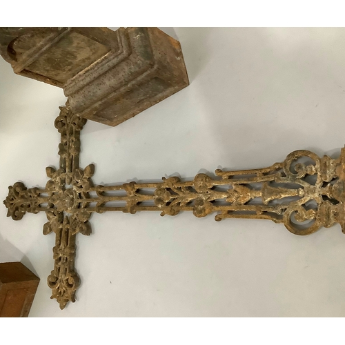 213 - Ecclesiastical architectural salvage - a pair of late 19th/early 20th century cast iron church grave... 