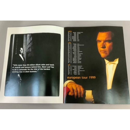 209 - A Meatloaf signature on card together with a 1999 tour brochure