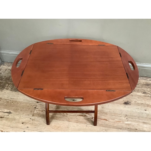 130 - A reproduction mahogany butler's tray