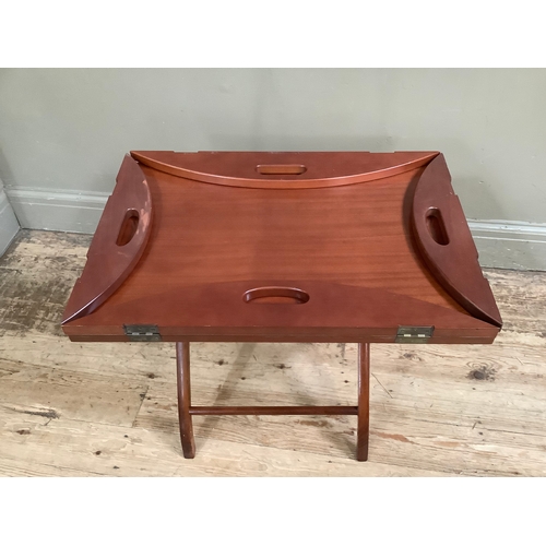 130 - A reproduction mahogany butler's tray