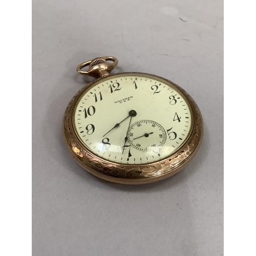 353 - A Waltham pocket watch c1917 in I.C special 25 year rolled gold open faced screw back case no.111817... 