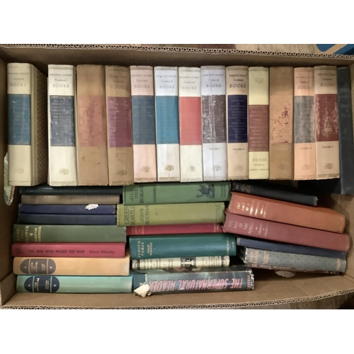 156 - A quantity of novels, reference books etc, in four boxes