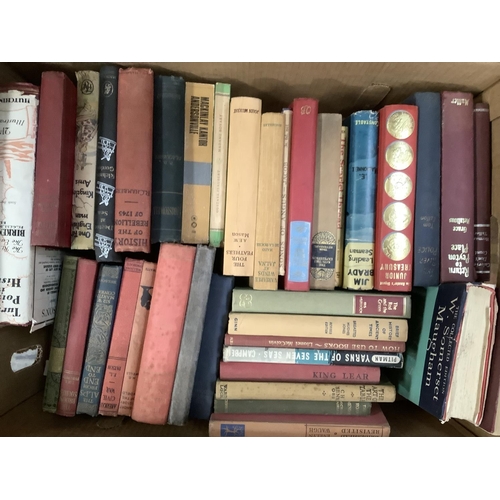 156 - A quantity of novels, reference books etc, in four boxes