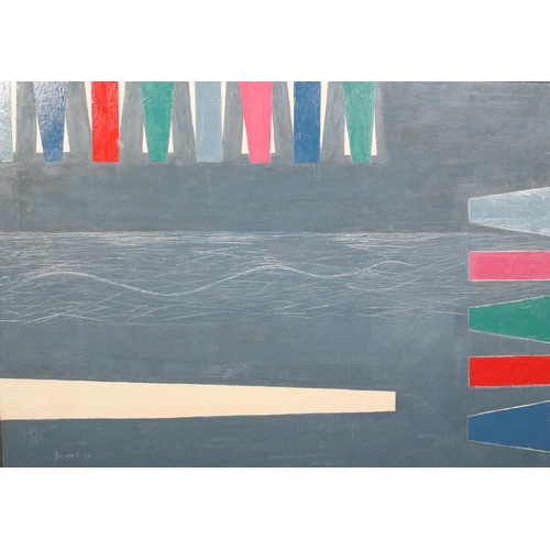 133 - ARR Druie Bowett (1924-1998), Nautic II, abstract seascape, oil on canvas, signed and dated (19)96 t... 