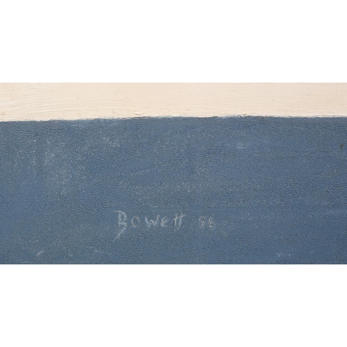 133 - ARR Druie Bowett (1924-1998), Nautic II, abstract seascape, oil on canvas, signed and dated (19)96 t... 