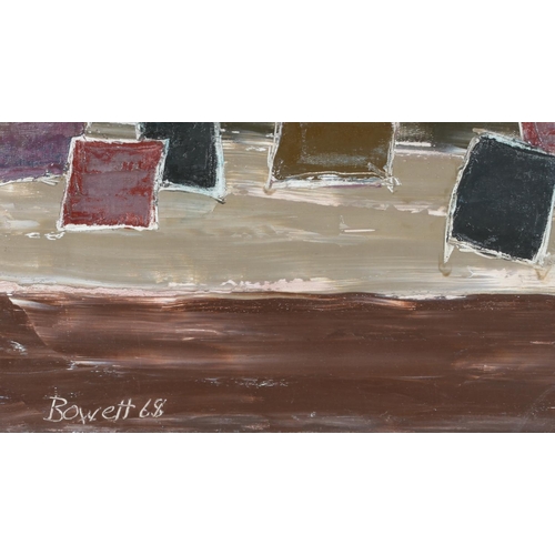 146 - ARR Druie Bowett (1924-1998), Ergho II, abstract landscape, oil on canvas, signed and dated (19)68 t... 