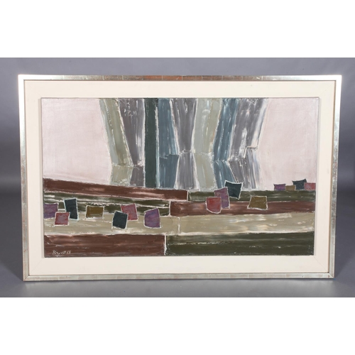 146 - ARR Druie Bowett (1924-1998), Ergho II, abstract landscape, oil on canvas, signed and dated (19)68 t... 