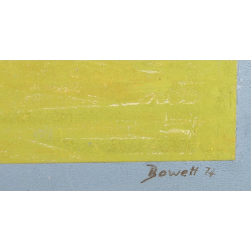 152 - ARR Druie Bowett (1924-1998), Abstract landscapes with vertical, mixed media, paper laid onto card, ... 