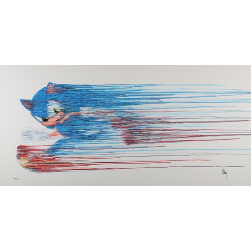 127 - ARR Robert Oxley (Contemporary), Sonic The Hedgehog -'Speed Of Sound', box canvas, numbered 24/125 a... 